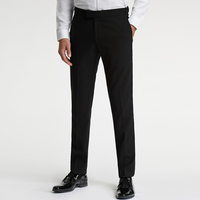 Costumes de mariage noirs à double boutonnage pour hommes, deux pièces d'affaires exquis de haute qualité avec revers d'épissage de la braguette de la fermeture éclair du pantalon
