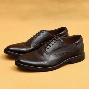 Handmade Genuine Leather Lace-Up <b>Shoes</b> with Rubber Soles Breathable & Lightweight <b>Vintage</b> British Style Office & Career for <b>Men</b> - Product Image 6