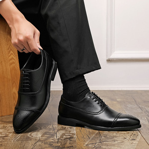 Chaussures en cuir formelles et décontractées respirantes et confortables pour hommes, tendance, grandes tailles, été 2026 - Product Image 1