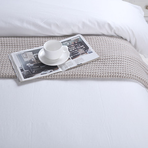 Juego de <span class=keywords><strong>fundas</strong></span> de edredón de lujo para cama, Sábana de cama Lisa tejida de algodón egipcio de lujo para Hotel nórdico blanco, 133x60 - Product Image 3