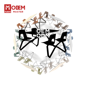 מיני פלדה קשת mdf שולחן אוכל להגדיר עבור 4 סגנון מודרני בית הספר מלון חדר אוכל 4 כיסאות - Product Image 2