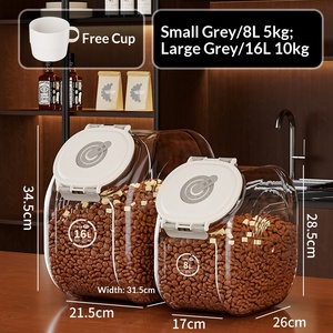 Contenedor de Almacenamiento de Alimentos para Mascotas de Gran Capacidad de 16L, Hermético y a Prueba de Humedad, Suministros para Mascotas - Product Image 6