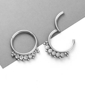 Dropshipping Shopify 316L Titanium Steel Seamless Beaded <b>Ring</b> Nose <b>Ring</b> Piercing Jewelry Light Luxury Unisex Zircon Stud - Product Image 5