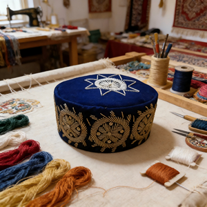 Chapeau Fila Asinde fait main, couvre-chef traditionnel nigérian Yoruba pour hommes, pour mariage - Product Image 3