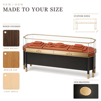 Vitrine de présentation de bijoux en verre sur mesure, comptoir de présentation en bois, mobilier de magasin, décoration de bijouterie, vente en gros