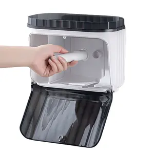 Large capacity storage container double layer napkin box for toilet punch free