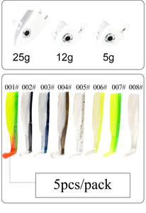 12g 10.5cm Black <strong>Mino</strong> Lead Head Soft Bait with <strong>T</strong>-Tail PVC Double Tailed Bass Perch for Bottom Fishing - Product Image 6