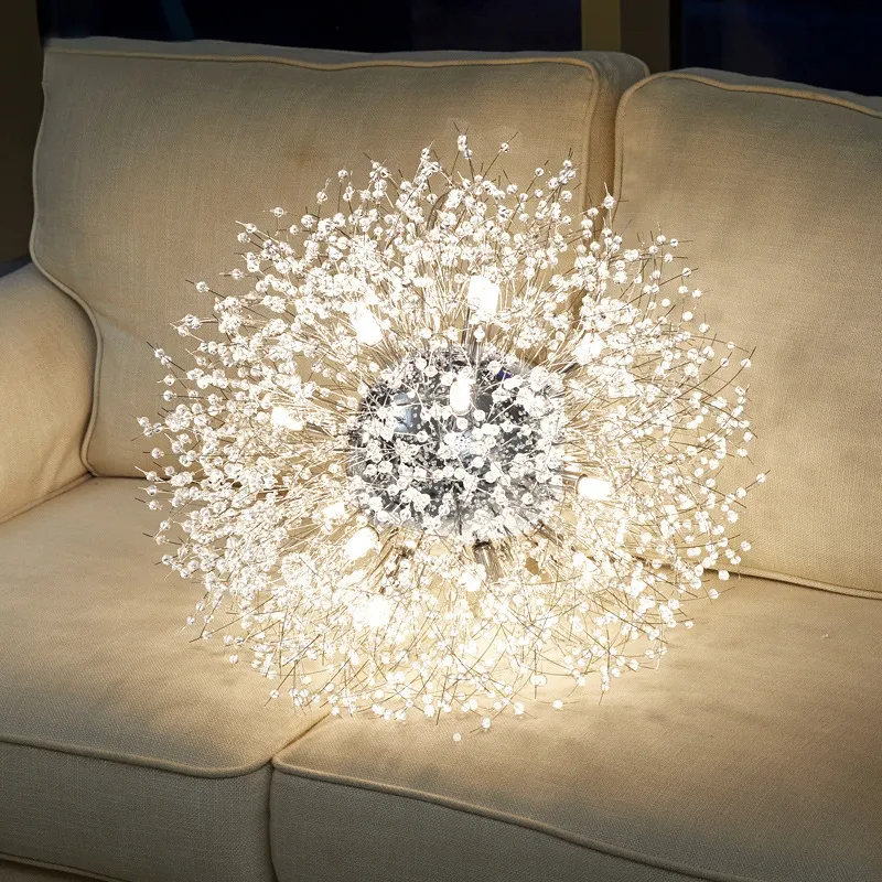 Contemporary luxury crystal dandelion led chandeliers pendant lights living room dining bedroom ceiling chandelier