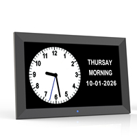 Horloge parlante numérique de 10 pouces pour seniors avec gradation automatique, 21 rappels quotidiens, voix personnalisée, prise en charge MP4/MP3