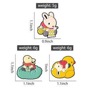 เข็มกลัดกระต่ายน้อยน่ารัก <span class=keywords><strong>Tsuki</strong></span> Rabbit สไตล์การ์ตูน งานเคลือบเงา งานถักนิตติ้ง ของขวัญเครื่องประดับสำหรับเพื่อน - Product Image 3