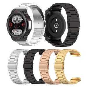 Pulsera inteligente con tres cuentas de Metal para <span class=keywords><strong>Amazfit</strong></span> t-rex 2, repuesto de pulsera de acero inoxidable - Product Image 1