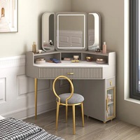 Table de maquillage triangulaire moderne et minimaliste Kaisang, de luxe léger, écologique, faite à la main, avec rangement, pour chambre à coucher