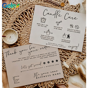 Biglietto <span class=keywords><strong>di</strong></span> ringraziamento neutro in stile Boho, personalizzato <span class=keywords><strong>con</strong></span> stampa su carta artistica spessa, <span class=keywords><strong>con</strong></span> guida alle cura delle candele, per inserto regalo <span class=keywords><strong>di</strong></span> marchi <span class=keywords><strong>di</strong></span> candele fatte a mano - Product Image 3