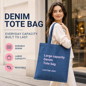 Wholesale Large Capacity Denim Shopping Handbag Newly Designed Fashion Portable Denim Shopping <b>Bag</b> the <b>Tote</b> <b>Bag</b> - Product Image 2