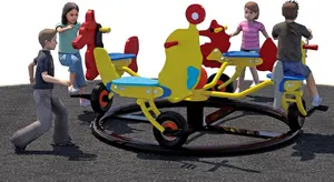 Kaiqi KQ60195B Children Play Games Merry Go Round 4 PE Bikes For Kindergarten School Back Yard Public Park