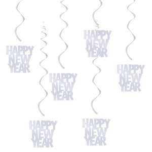 Decoraciones Colgantes en Espiral <span class=keywords><strong>de</strong></span> <span class=keywords><strong>Año</strong></span> Nuevo, Serpentinas <span class=keywords><strong>de</strong></span> Techo Doradas, Plateadas y Negras para Fiestas <span class=keywords><strong>de</strong></span> Nochevieja - Product Image 2