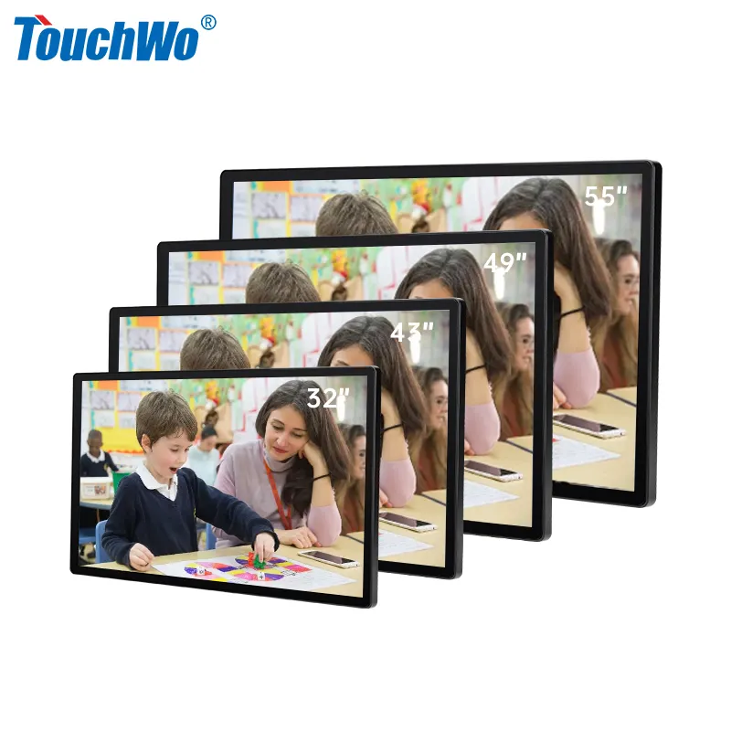 Touchwo 32 43 49 55 pouces moniteurs tactiles sans cadre écran tactile interactif windows écran carte interactive intelligente pour l'éducation