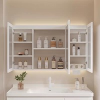 Armoire à miroir LED professionnelle avec interrupteur tactile anti-buée, design moderne pour salon, chambre à coucher, hôtel, salon, cadre en aluminium