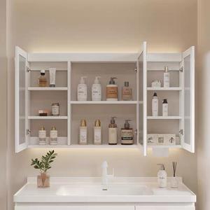 خزانة بمرآة LED احترافية تصميم عصري ذكي مع مفتاح لمس لغرفة المعيشة وغرفة النوم والفندق إطار من الألومنيوم للاستخدام - Product Image 3