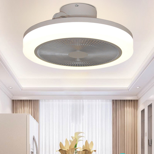Smart Modern AC Motor Electric Ceiling Fan with LED Lamp and Remote Control for Bedroom Outdoor & Hotel Use
