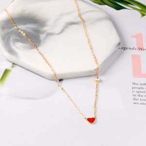 Collar con Colgante de Corazón en Acero Inoxidable, Chapado en Oro PVD, con Circonita, Envío Rápido, Disponible en Stock - Product Image 4