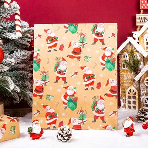 Rollo de Papel de Regalo Navideño de Santa Claus, 17 Pulgadas x 33 Pies, Papel Kraft Reciclable para Envolver Regalos Navideños - Product Image 4