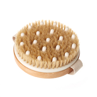 Livraison rapide échantillon gratuit brosse exfoliante en bambou à poils naturels biodégradables personnalisée brossage sec du corps brosse sèche de bain douche