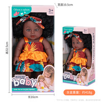 Muñeca Xindars AW02 de 30 cm con Cabello Afro Rizado, Piel Africana de Vinilo, Simulación de Bebé Reborn, Caja de Regalo para Mayores de 14 Años, Unisex