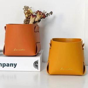 Caja de Almacenamiento Plegable de Cuero para Escritorio, Bandeja Nórdica de PU, Bolsa Organizadora, Soporte para Llaves, Cesta para Artículos Diversos, Portalápices, Organizador de Maquillaje - Product Image 2
