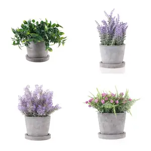 Suministros de jardín G52/G54/G55/G60, decoración de la vida en el hogar, otras flores decorativas de lavanda y plantas bonsái con maceta de plástico