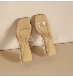 Semelle souple d'été <span class=keywords><strong>Transparent</strong></span> Confortable Mode Cristal <span class=keywords><strong>Talon</strong></span> épais Sandales pour femmes 65132 - Product Image 4