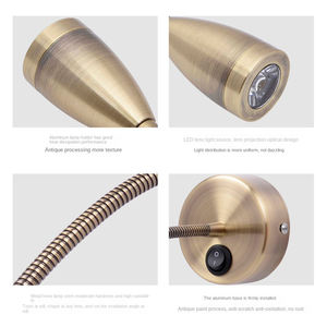โคมไฟติดผนัง E26 LED เหล็กอ่อนยืดหยุ่นสไตล์ยุโรปสำหรับห้องนอนโรงแรมหัวเตียงการออกแบบที่ทันสมัยติดตั้งบนพื้นผิว - Product Image 3