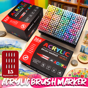Pennarelli artistici a inchiostro liquido a punta morbida, 320/366 <span class=keywords><strong>colori</strong></span>, <span class=keywords><strong>per</strong></span> disegno, graffiti fai da te, quaderni <span class=keywords><strong>per</strong></span> studenti, diari e creazioni artistiche - Product Image 5