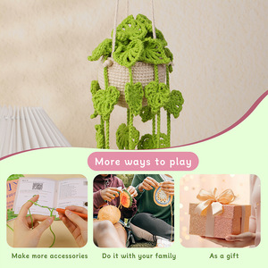 Kit de crochet pour débutants Kit de <span class=keywords><strong>pot</strong></span> de plantes au crochet avec tutoriels détaillés Kit de crochet pour débutants - Product Image 2