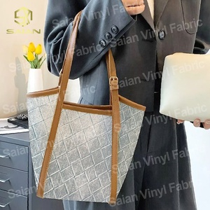 <span class=keywords><strong>SAIAN</strong></span> 1.1MM haute qualité Imitation Denim PU Faux cuir tissu avec Texture tissée résistant à l'eau pour bricolage sacs à main et chaussures - Product Image 5