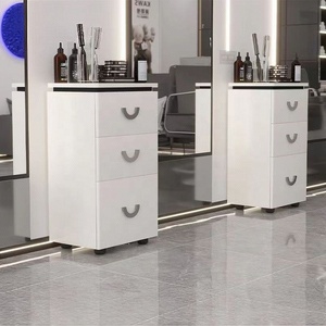 2026 NEW Modern Wood Barber Shop & Beauty Salon Storage Trolley Cart with Strong Load Bearing - Product Image 4