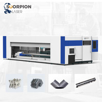 2025 tout nouveau 3kw 6kw 1500x3000mm taille fermé couverture feuille tuyau Tube Fiber Laser découpeuse avec plate-forme d'échange