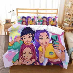 Juego de Sábanas King Size de 200x230cm, Diseño de Dibujos Animados Personalizado, Impresión Digital 3D, Poliéster, Cazadores de Demonios, K-Pop, Funda de Edredón - Product Image 2