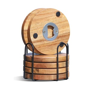 Wooden Bottle Opener With Magnetic Back Stainless Steel <b>Beer</b> Opener Beverage Serving Set Minimalist Design Portable - Product Image 1