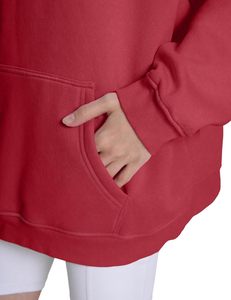 Sweat à <span class=keywords><strong>capuche</strong></span> court en molleton délavé à l'acide pour <span class=keywords><strong>femme</strong></span>, coupe oversize, style vintage, épais et tendance - Product Image 5