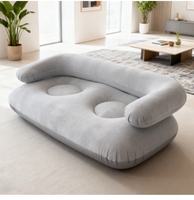 Canapé de loisirs gonflable en PVC de type U pour l'extérieur avec accoudoirs épaissis et structure en PVC