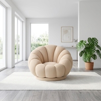 Fauteuil de détente individuel confortable en forme de citrouille pour bureau à domicile, salon ou chambre à coucher avec dossier