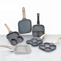 Batterie de cuisine en aluminium antiadhésive, design moderne et luxueux, compatible induction, pour la cuisson domestique et la poêle à frire pour le petit-déjeuner, vente en gros usine