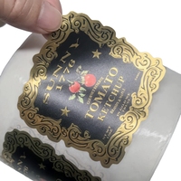 Fabrication d'étiquettes d'emballage personnalisées pour sauce tomate, rouleau d'autocollants pour bocaux alimentaires, vinyle de luxe, impression en feuille d'or en relief, LOGO