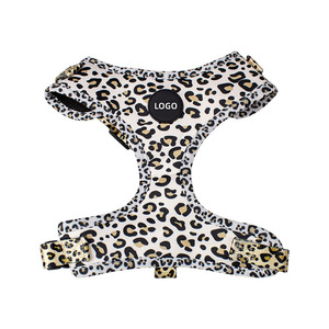 Customized <b>pet</b> walking kit, leopard print dog <b>harness</b>, collar, leash, trash bag, and bib set (6 pieces) - Product Image 1