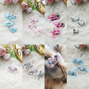 Huisdier Kat Hond Langharige hond Hoofdtooi Neus Volledige boor Beam Clip Haarspeld BB Clip Polyester Prinses Windboog FJ004 - Product Image 3