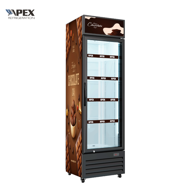 Commercial Vertical Full Glass Door Display Small Fridge Beverage Cans Slim Cooler With Compressor