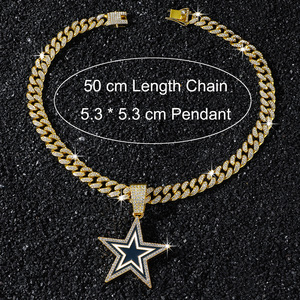 Collier pendentif pentagramme anti-goutte d'huile au design innovant, chaîne barbe de dragon en alliage, bijoux tendance pour hommes, vente chaude - Product Image 2