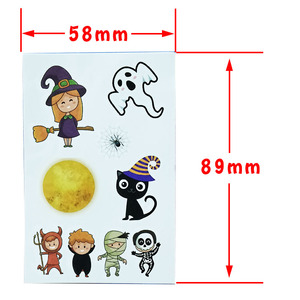 Regali personalizzati viso mano mano cartone animato Halloween impermeabili divertenti tatuaggi temporanei tesoro pirata <span class=keywords><strong>tatuaggio</strong></span> per bambini - Product Image 4