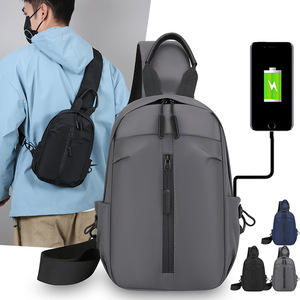 Bolso de pecho para hombre Cross Border, de gran capacidad, tela Oxford, resistente al desgaste, informal, para viaje, color azul oscuro 6029 - Product Image 3